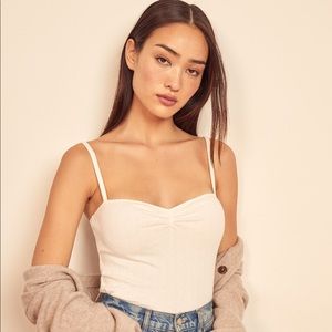 NWT Reformation Minka Pointelle Top Ivory - XS